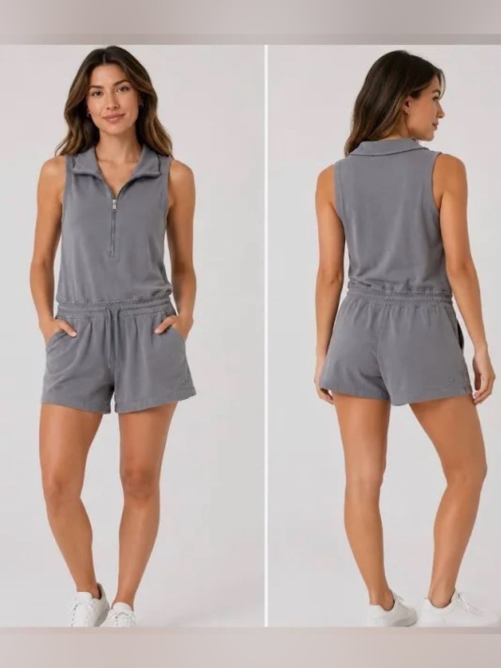 NWT Athleta XL Retroterry romper gray